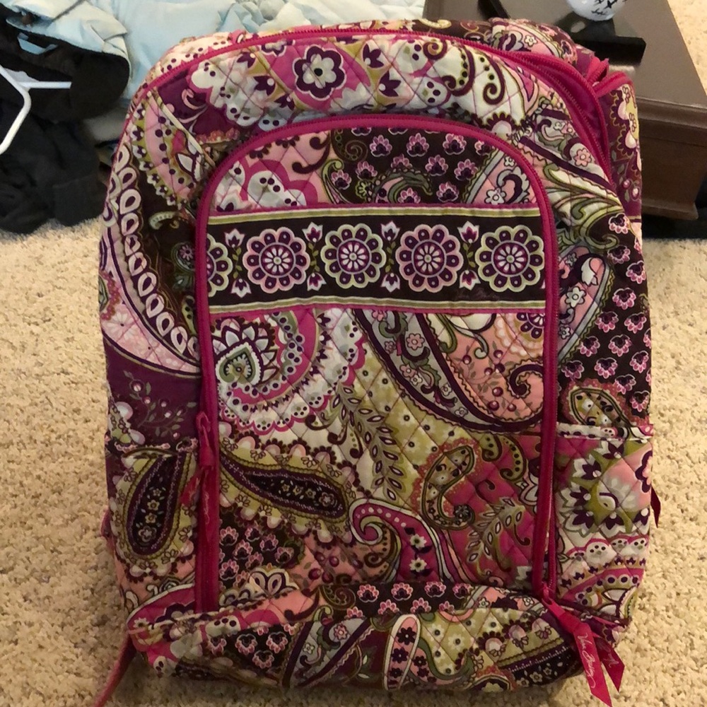 Vera Bradley Pink Pattern Laptop Backpack